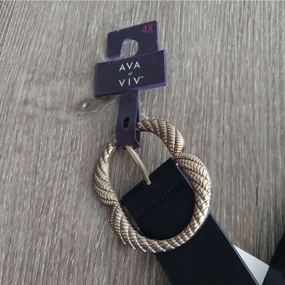 NEW Ava & Viv Plus Size Black Belt Size 4X - Picture 3 of 5